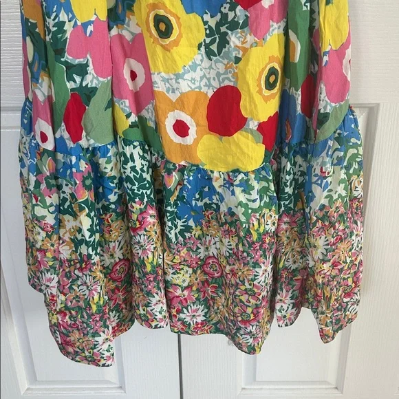 Anthropologie Sarah Campbell Floral One Shoulder Ruffle Hem Maxi Dress **Sz S**🌸 - Picture 6 of 7